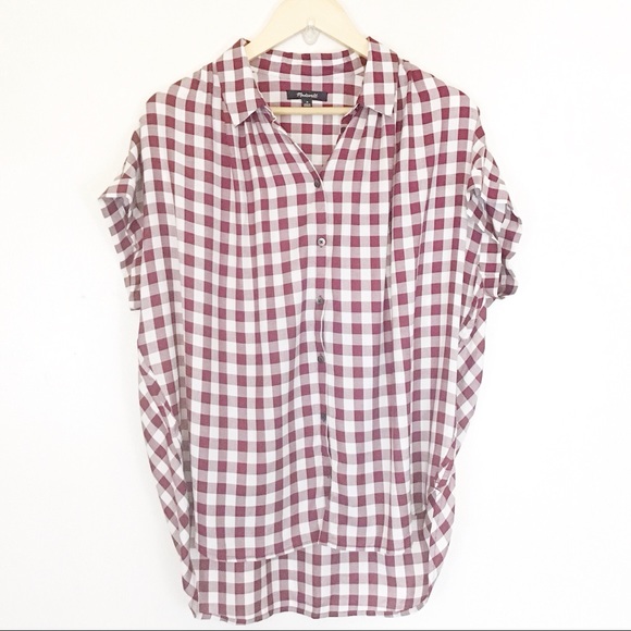 Madewell Tops - Madewell Red and White Checkered Button Up Top